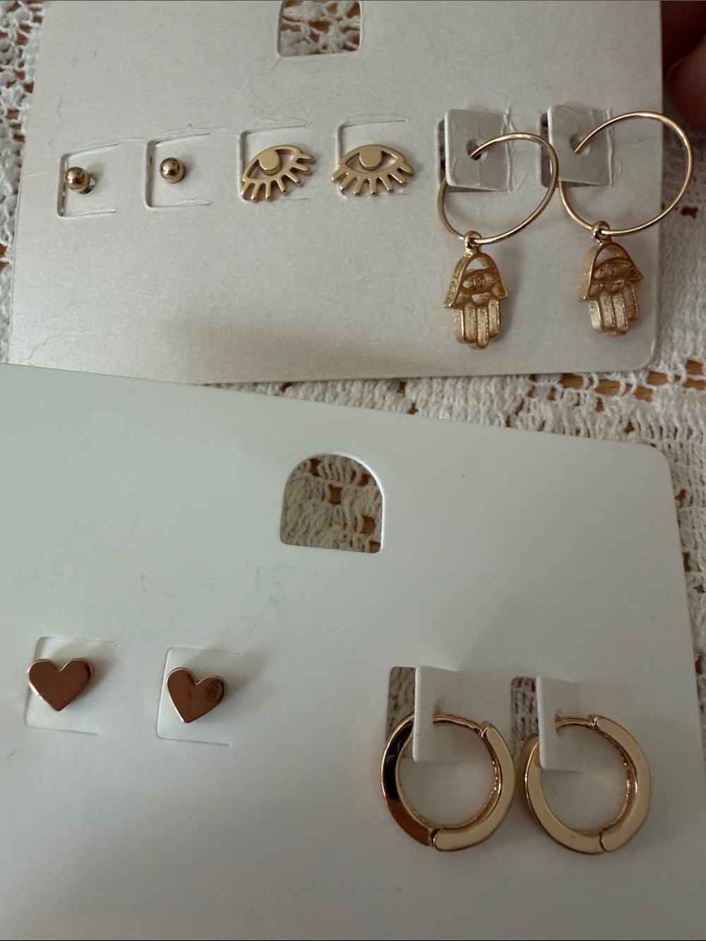 Women’s Mixed Gold Earring Set - 6 Pairs